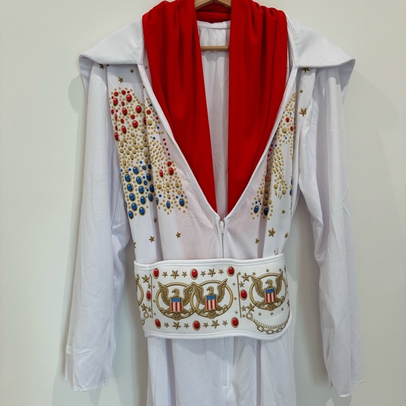 Elvis Presley costume jumpsuit scarf belt Size Medium adult - Picture 2 of 9
